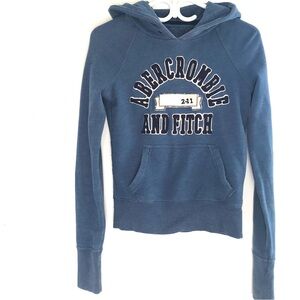 VTG retro Abercrombie & Fitch Hoodie women S blue spell out Y2K pullover skater